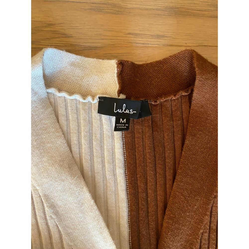 Lulus Cream And Brown Color Block Stretchy Ribbed… - image 6